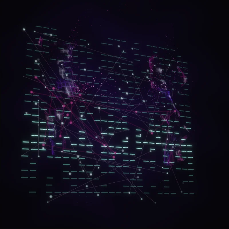 Fine particles and scattered lines form a mechanical texture.